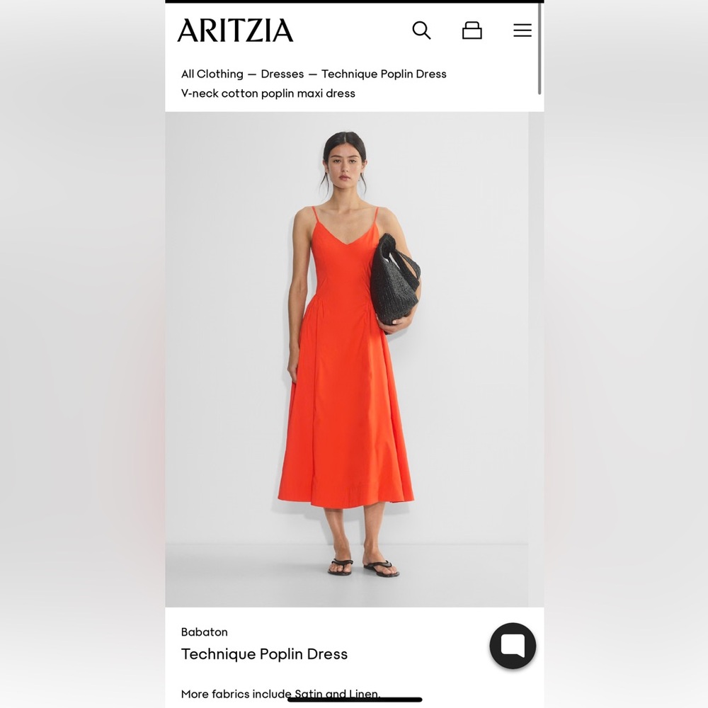 Babaton Technique Poplin dress- cherry red